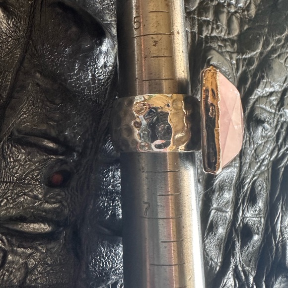 Ross-Simon Rose Quartz Statement Ring Sterling &RoseGold - Picture 3 of 7